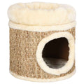 Katzenhaus mit Luxus-Katzenbett aus Seegras – Gemütlicher Schlafplatz mit 33 cm Durchmesser